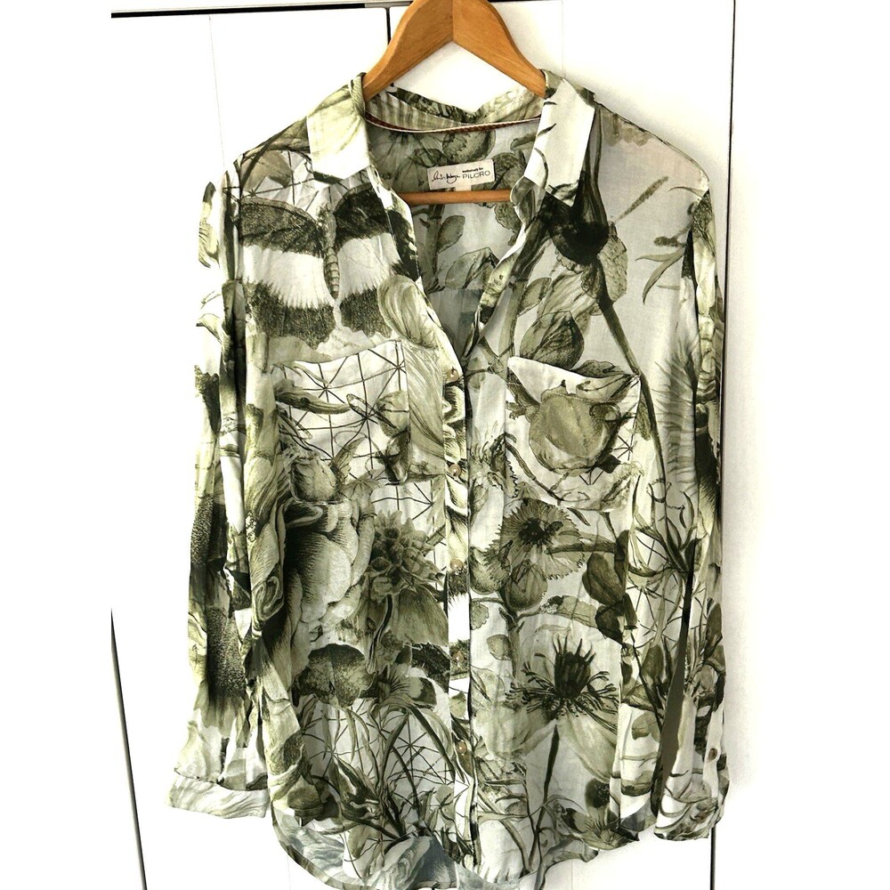 Anthropologie Pilcro The Romy Relaxed Buttondown Shirt Manel Villalonga Small - Picture 3 of 10